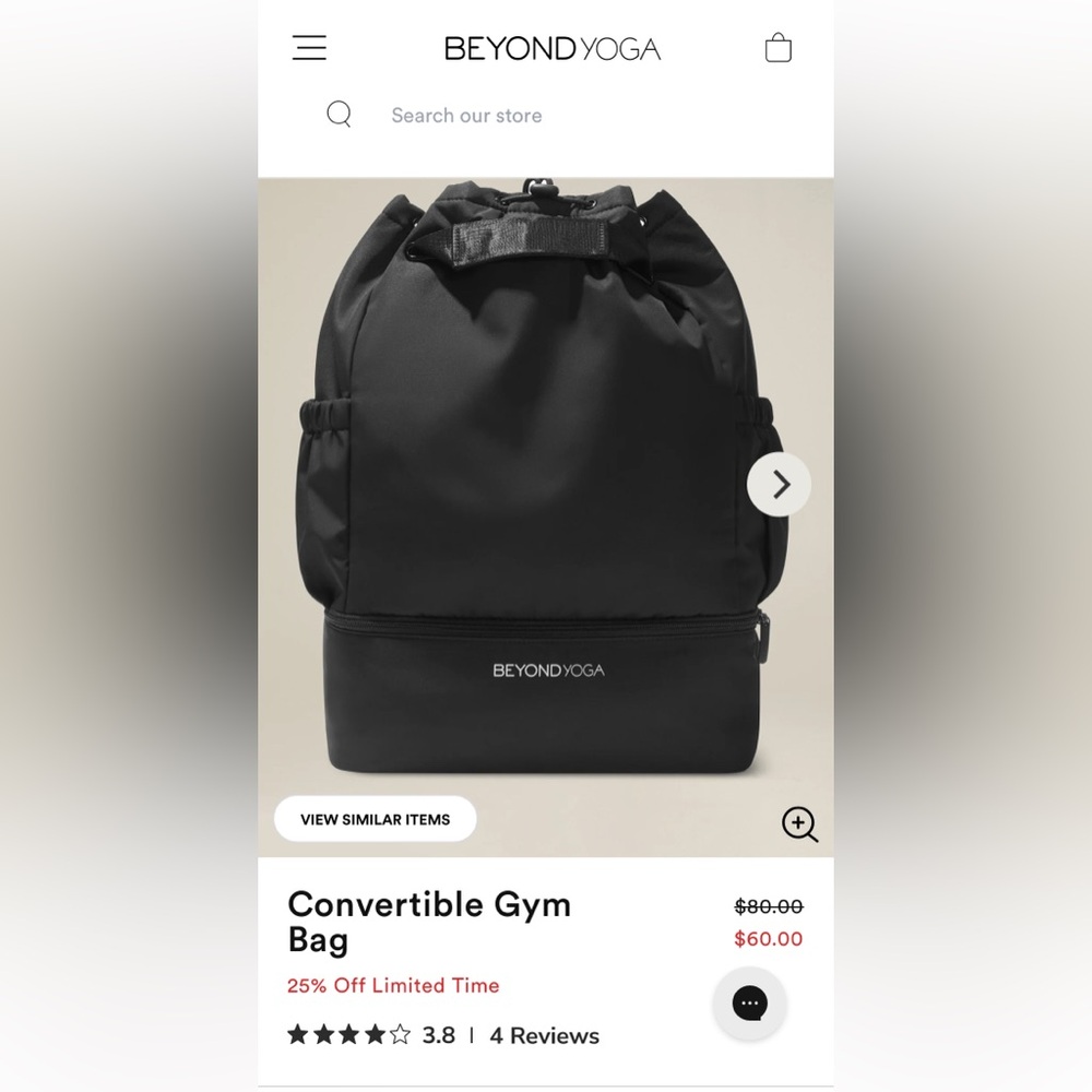 Beyond Yoga convertible gym bag